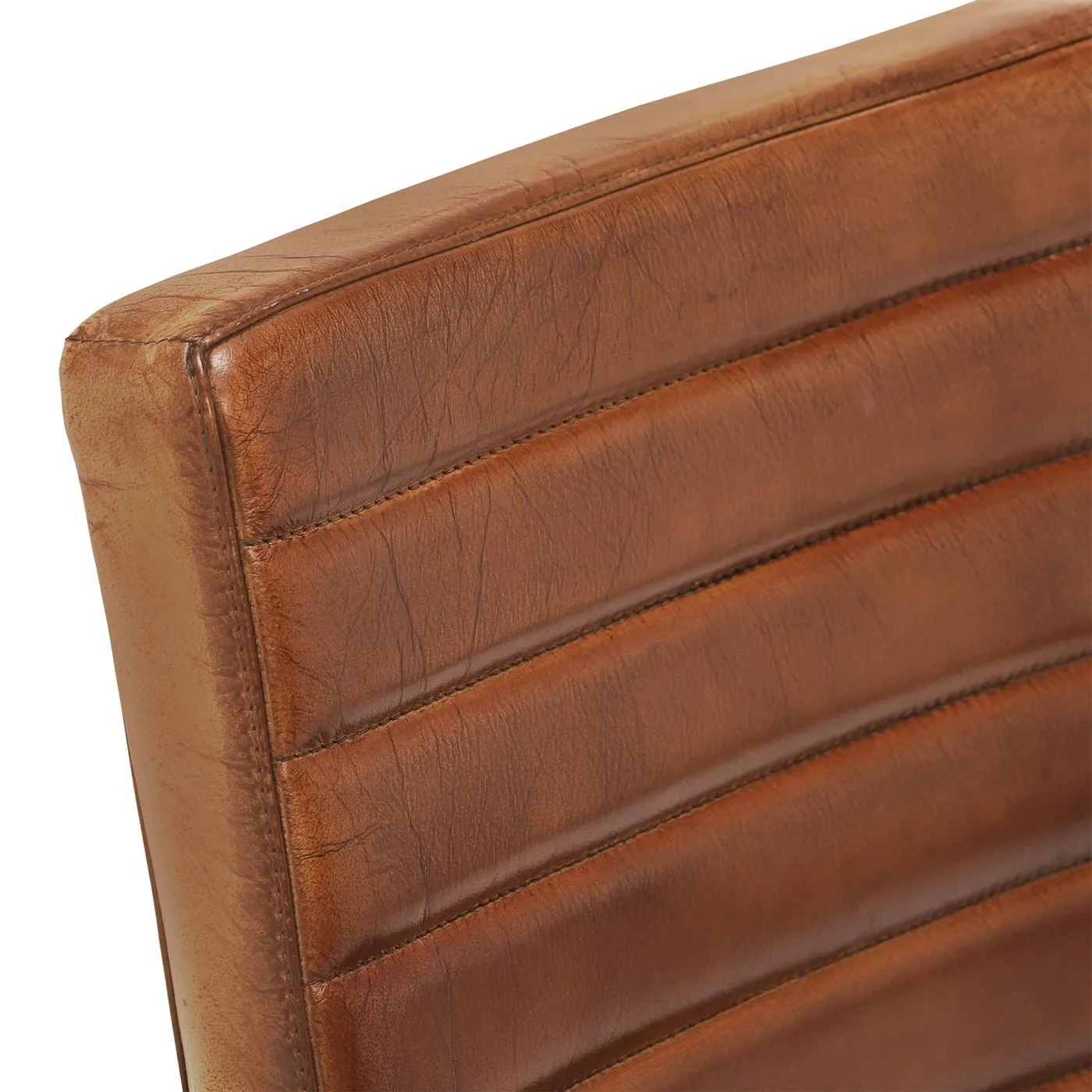 Pure Furniture Brutus Dining Chair With Arms, Brown Leather | Barker & Stonehouse 4