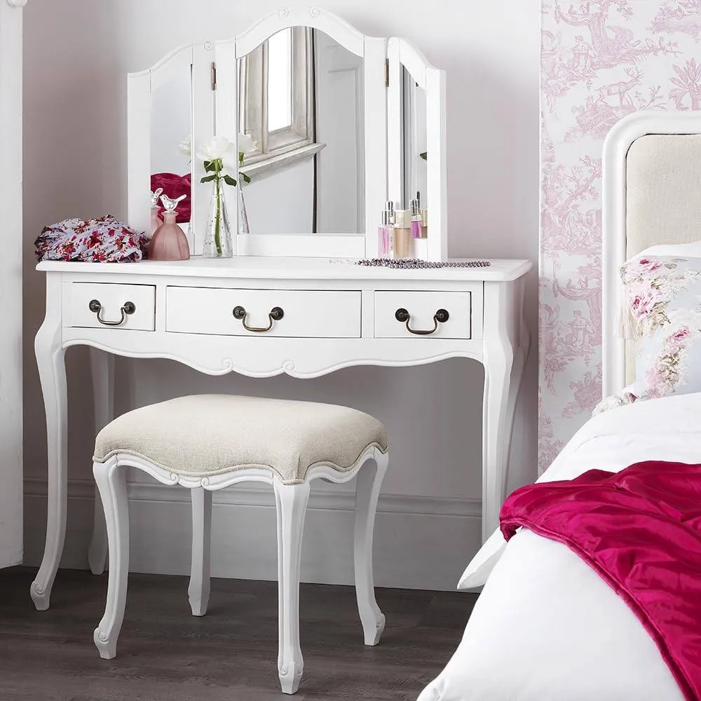Statement Furniture Juliette 3-Way Dressing Table Mirror in White 2