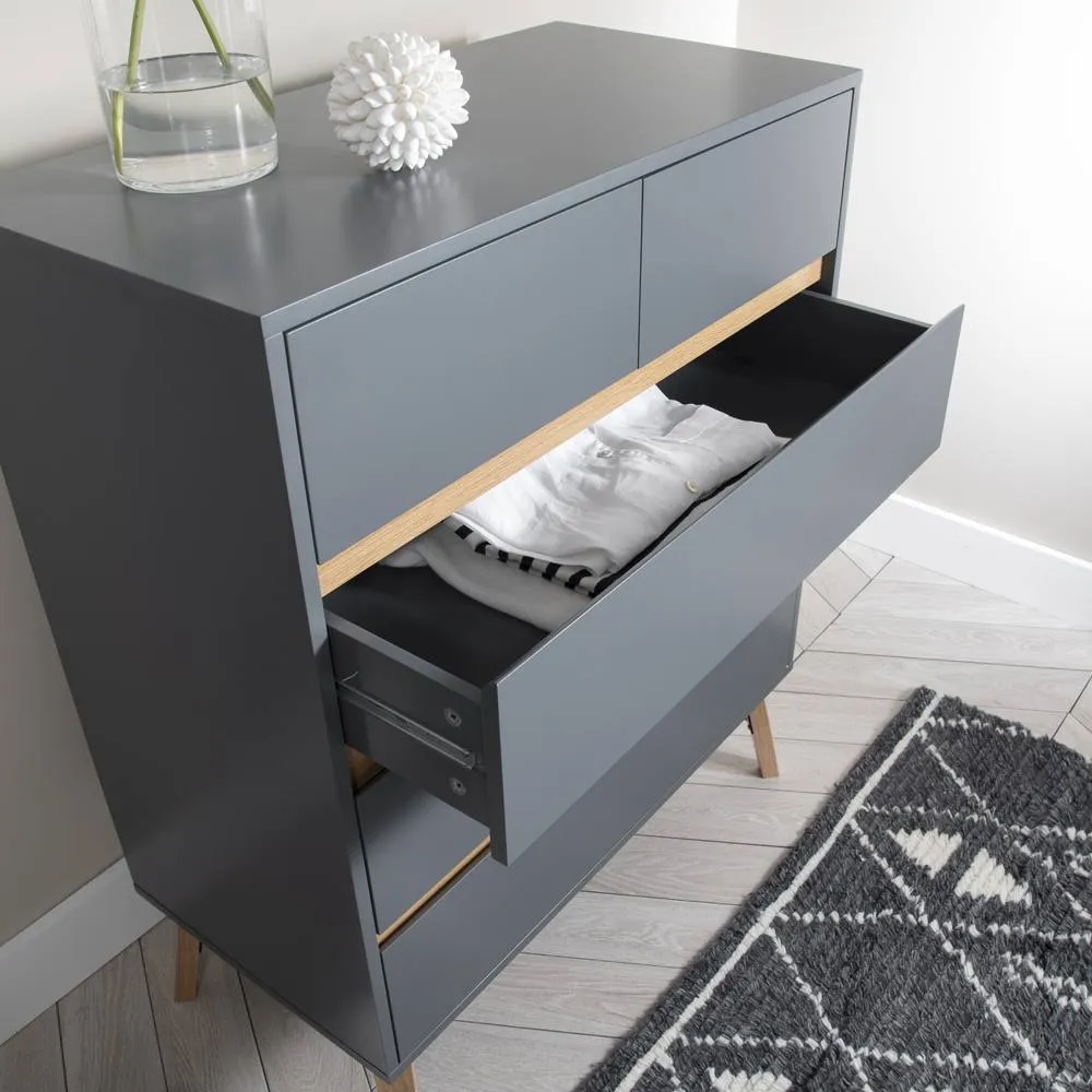 Nöa and Nani Otto Chest of Drawers 3+2 Drawer in Silk Grey 3