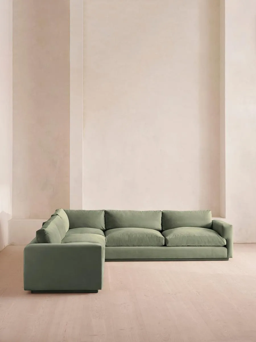 Mossley Corner Sofa, Velvet, Seafoam