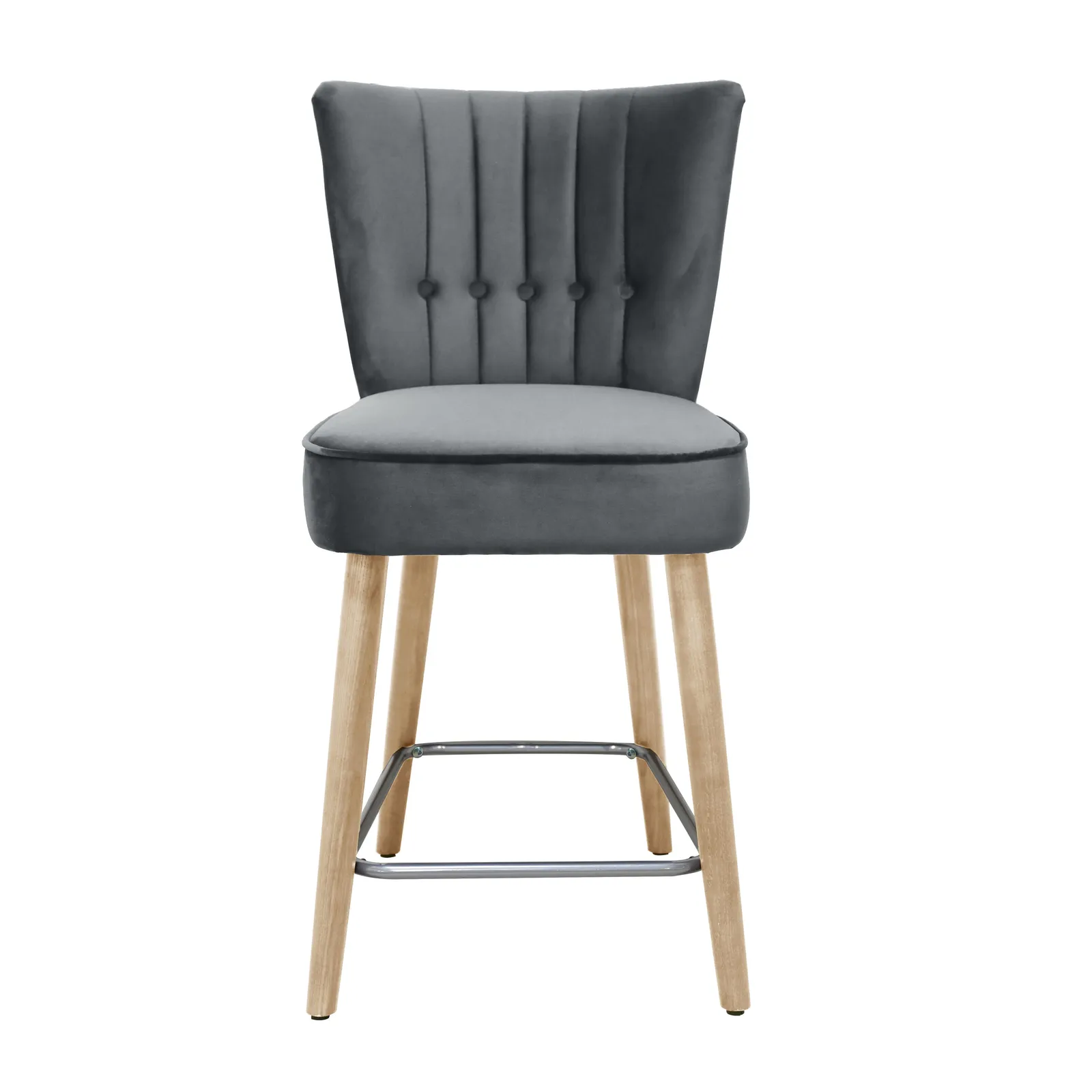 Isla Velvet Bar Stool Grey