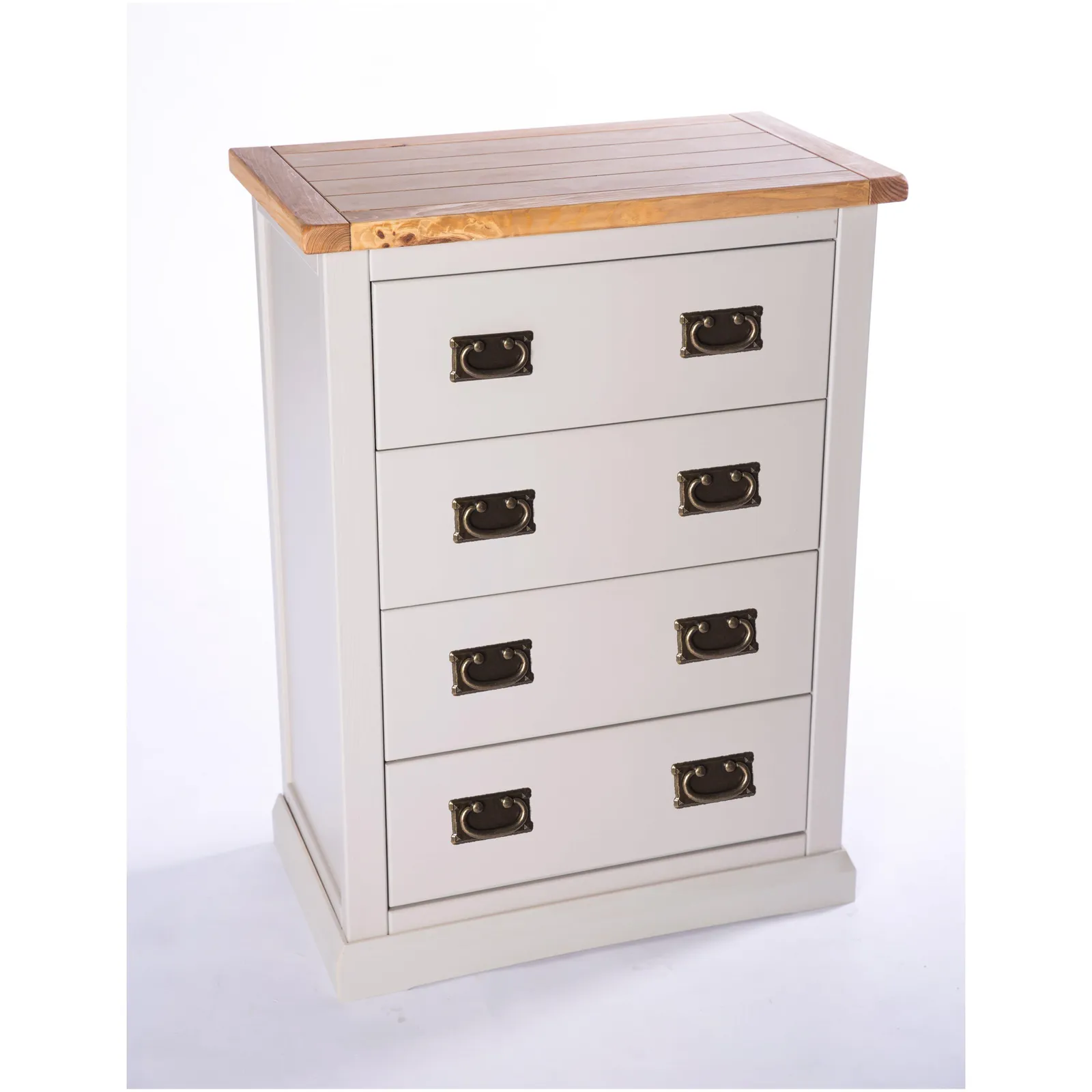 Cabinet Bits Loreo 4 Drawer Chest of Drawers Bras Drop Handle in Light Grey 3