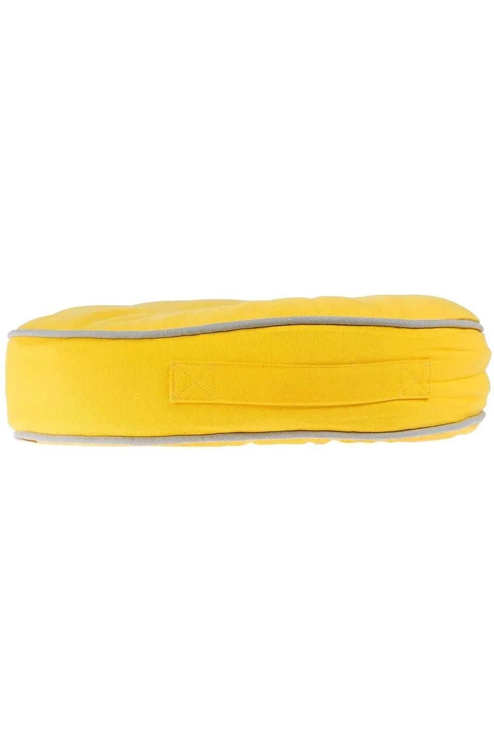 Homescapes Round Cotton Floor Cushion Soft, Comfy & Machine Washable in Yellow 2