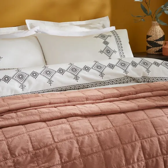 Embroidered Inca 100% Cotton Duvet Cover and Pillowcase Set 3
