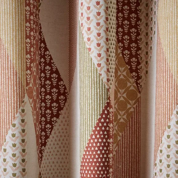 Patchwork Print Pencil Pleat Curtains 3