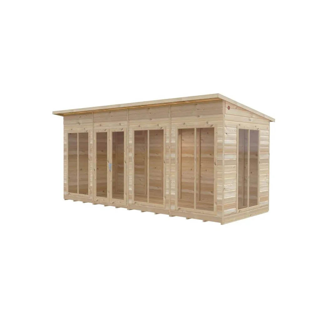 Shires Lela 16x6 Summerhouse - L185.8 x W476 x H228.4 cm in Light Brown 2