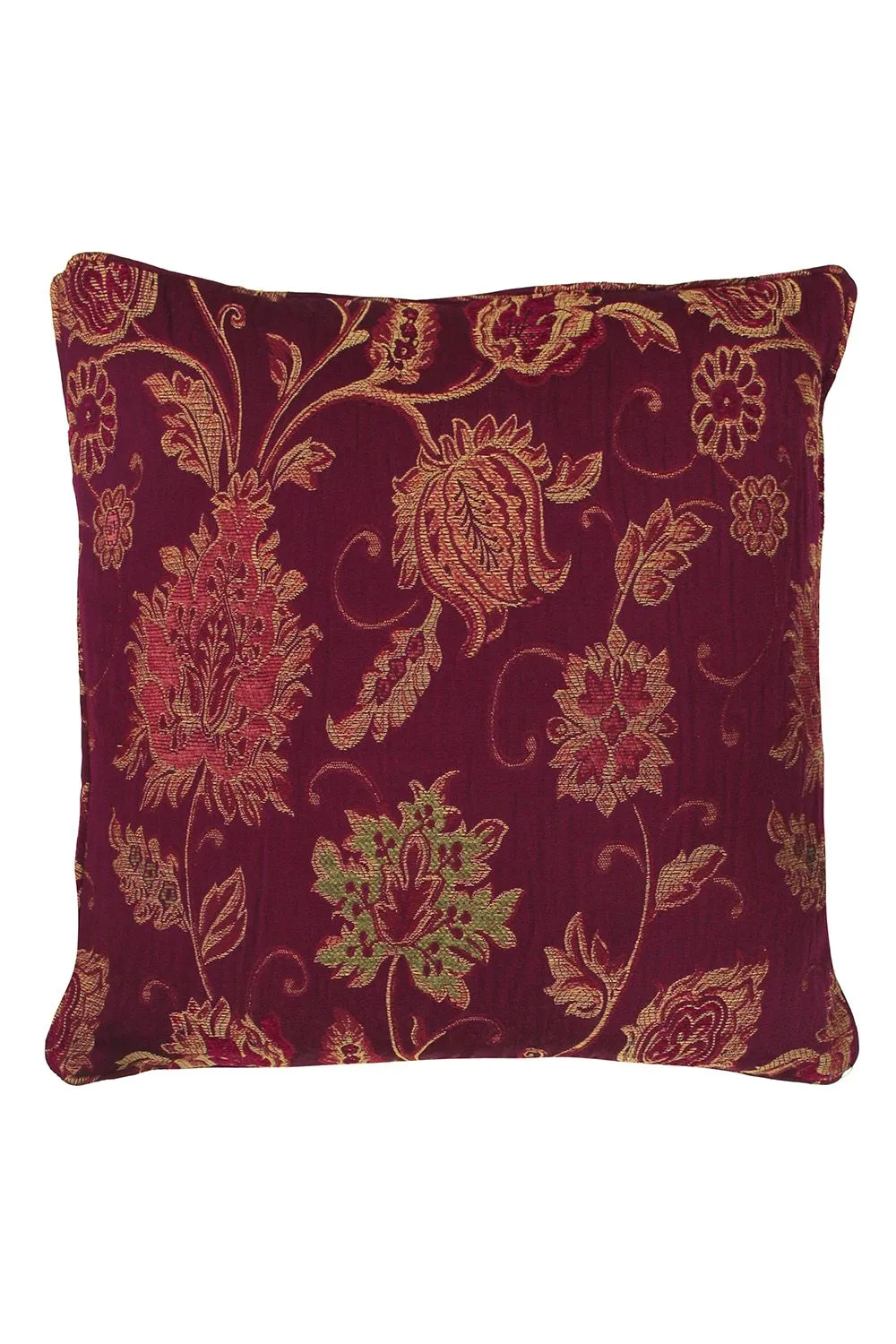Paoletti Zurich Floral Jacquard Cushion in Burgundy 1