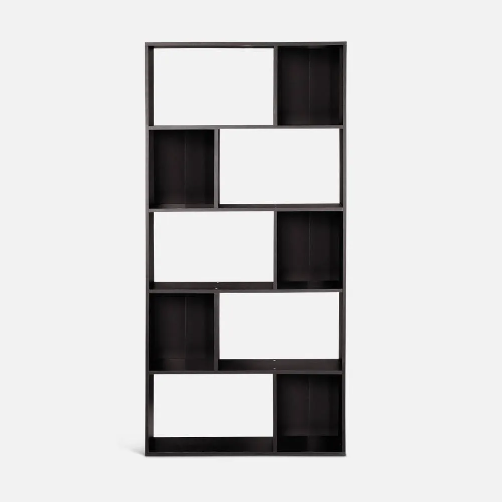 sweeek 5-shelf Bookcase With 10 Compartments in Black 2