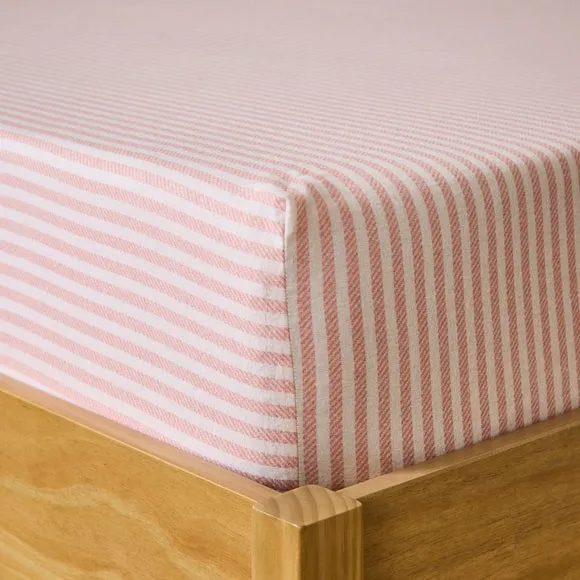 Camille Stripe 100% Brushed Cotton Fitted Sheet 2