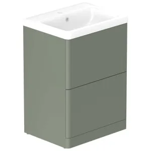 Nexa By VADO Veva Dawn Green Freestanding Vanity Unit & Ceramic Basin - 600mm