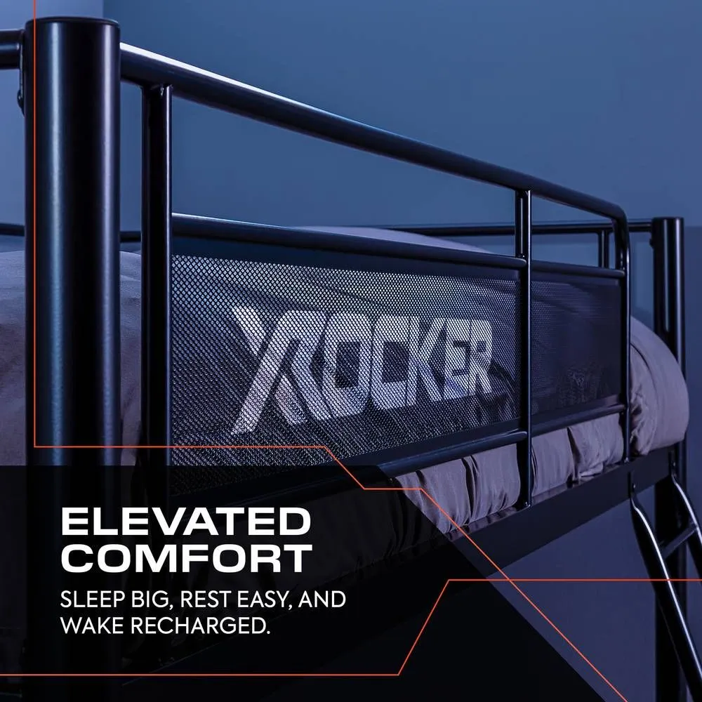 X Rocker Icarus XL High Sleeper Bunk Bed Metal Bed with Gaming Desk in Black 6