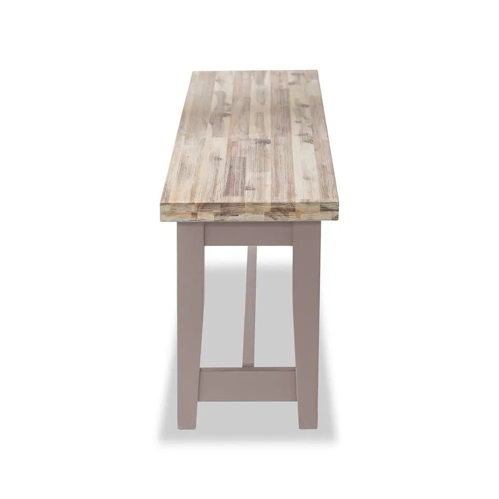 Statement Furniture Florence Solid Acacia Hardwood Dining Bench 120cm in Taupe 4