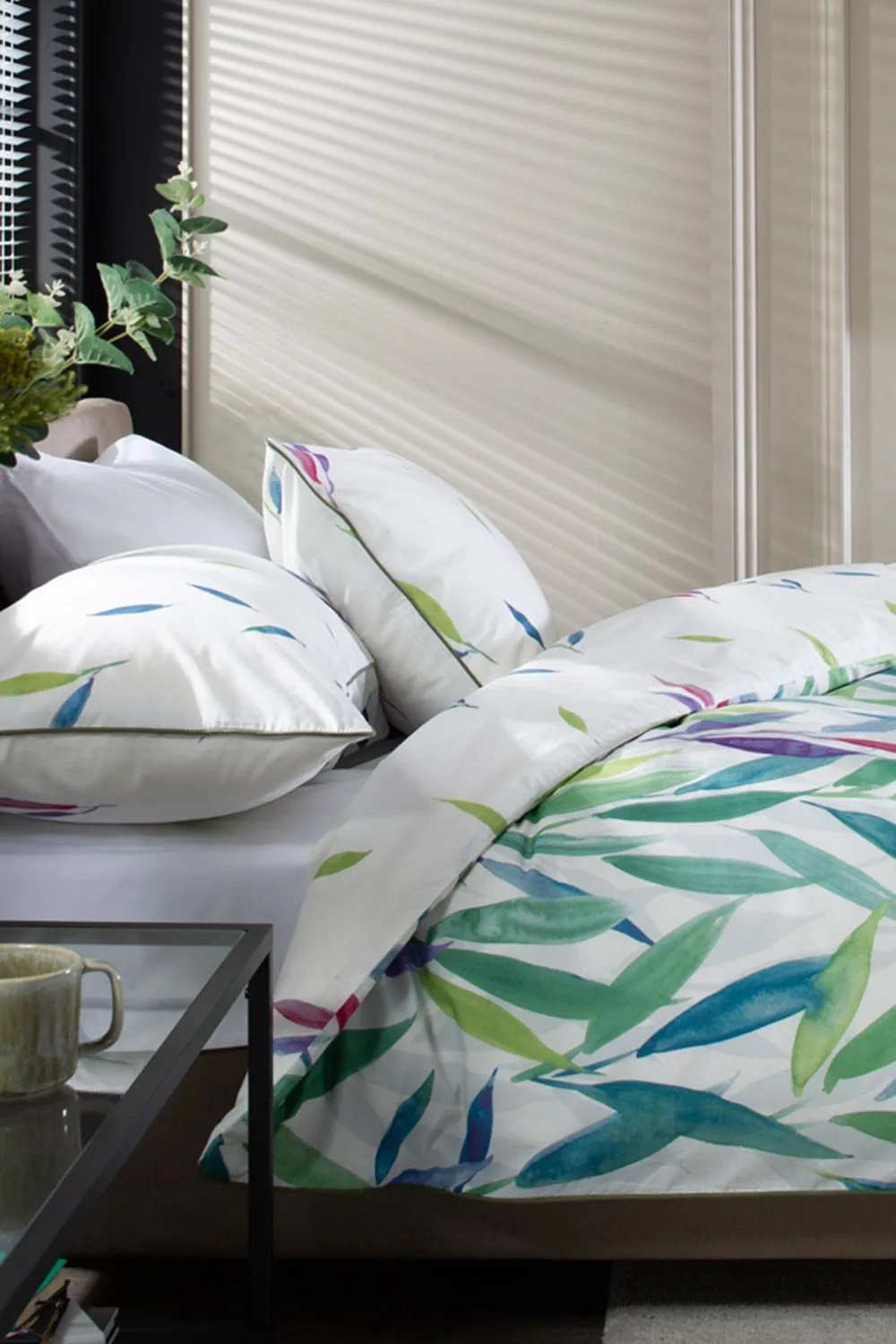 The Lyndon Company Bamboo Leaves 100% Cotton Printed Duvet Set 3