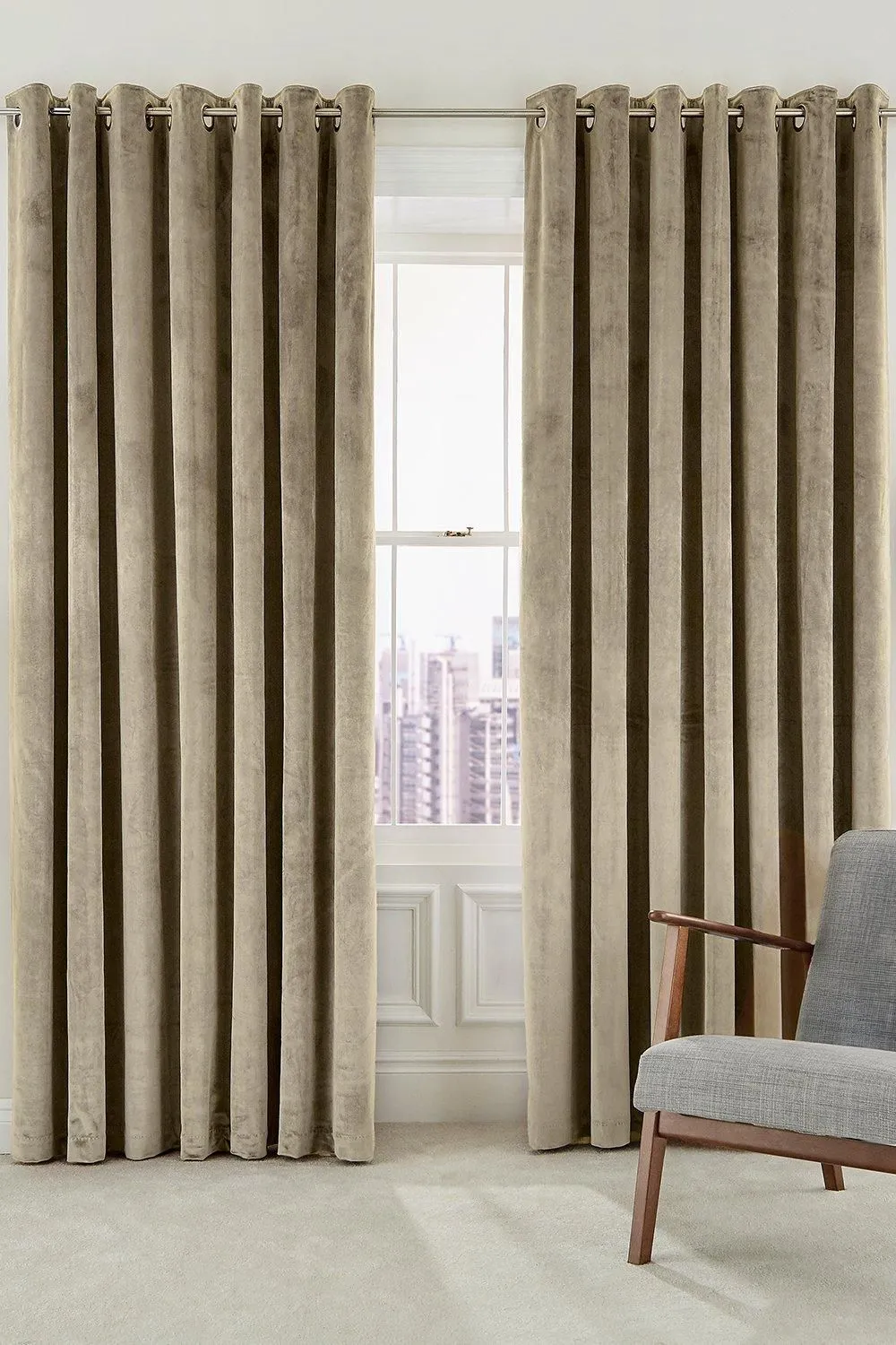 Helena Springfield 'Escala' Woven Lined Curtains in Beige 1