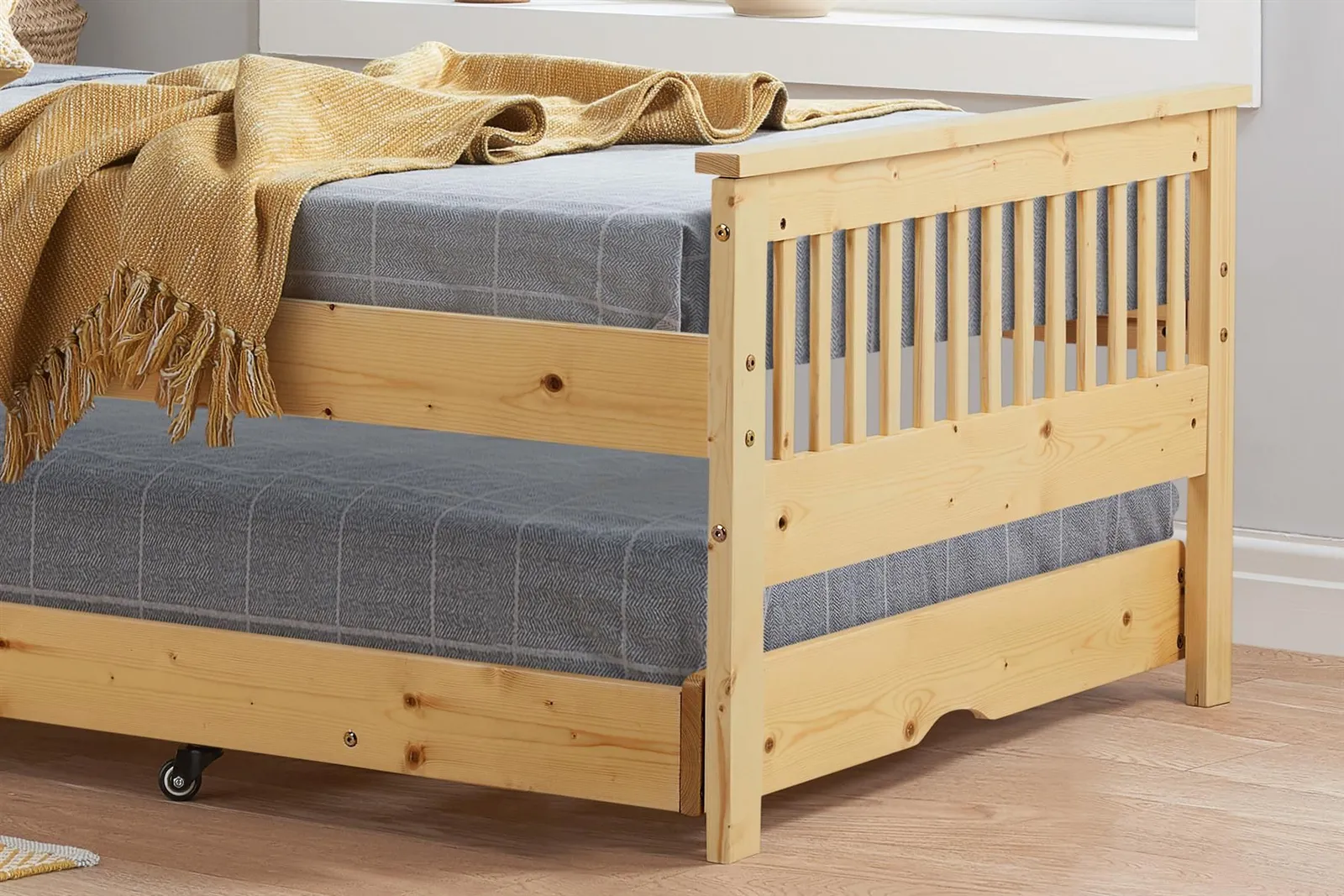 Birlea Buxton High End Wooden Single Guest Bed Pine in Brown 4
