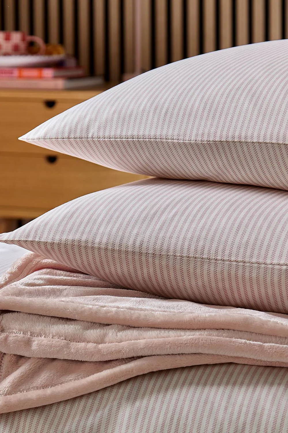 Helena Springfield 'Twill Stripe' Duvet Cover Set in Pink 5