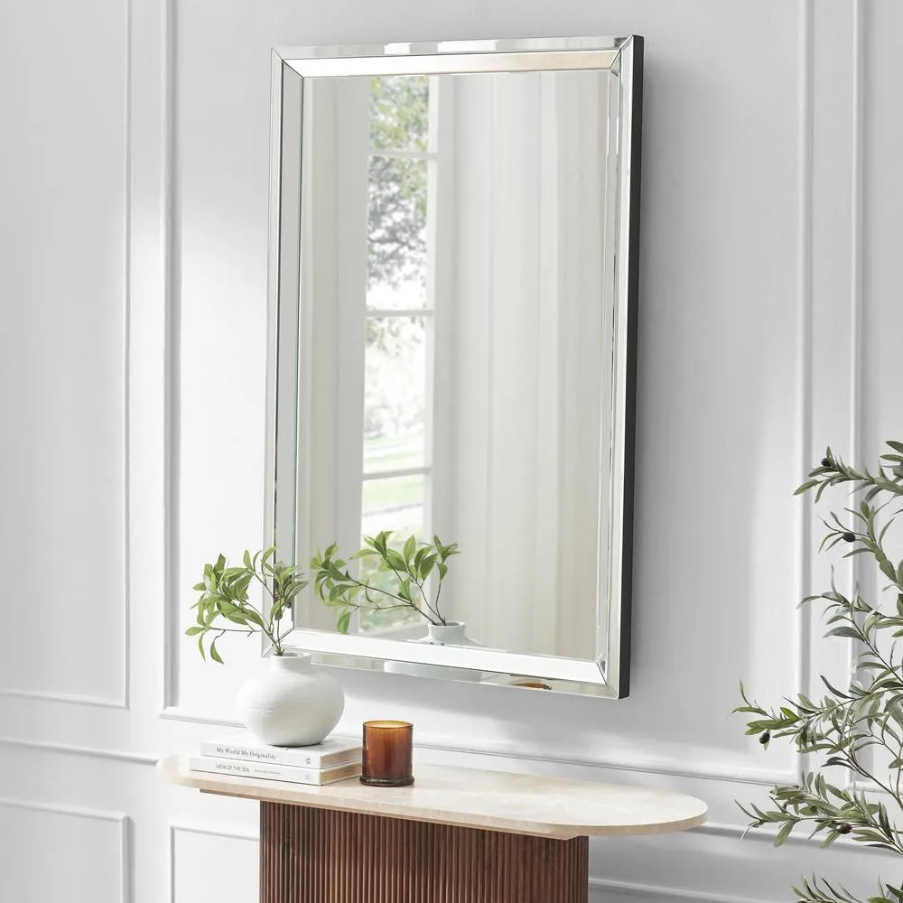 FurnitureboxUK Roux Long Rectangle 120x80cm Wall Mirror in Clear