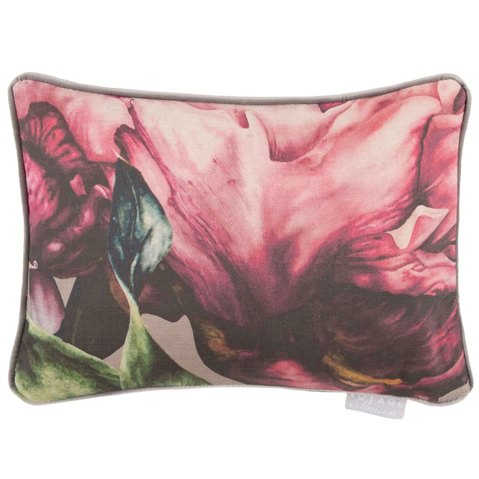 Voyage Maison Sennen Floral Piped Small Cushion in Fuchsia