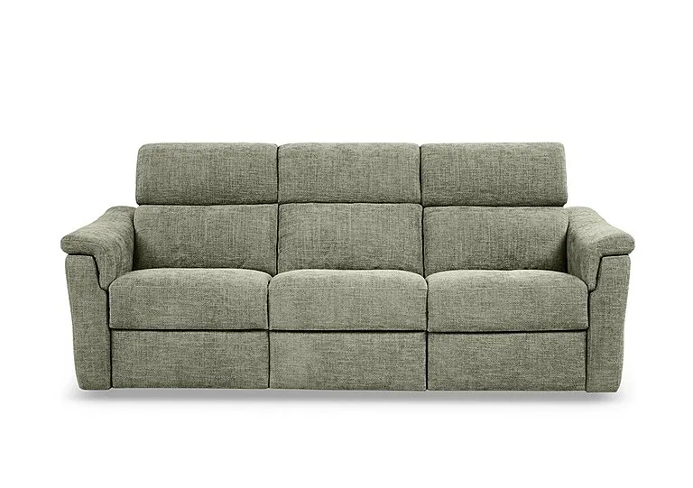 Bella 3 Seater 3 Cushion Fabric Recliner Sofa with Headrests and Power Lumbar