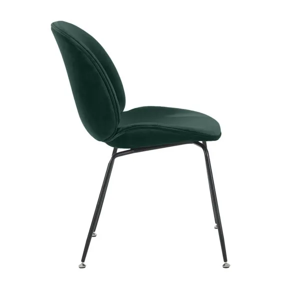 Fusion Living Luxurious Velvet Dining Chair with Black Metal Legs 4