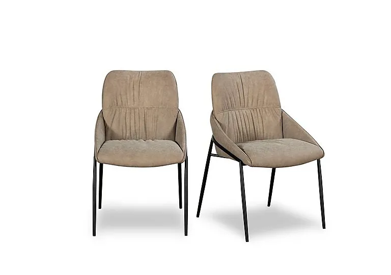 Pien Pair of Faux Leather Dining Chairs with Metal Legs - In Time for Christmas
