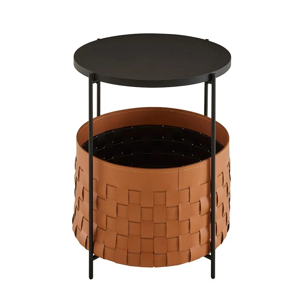 Ligne Roset Cestino Bedside Table Natural Synderme Leather 2
