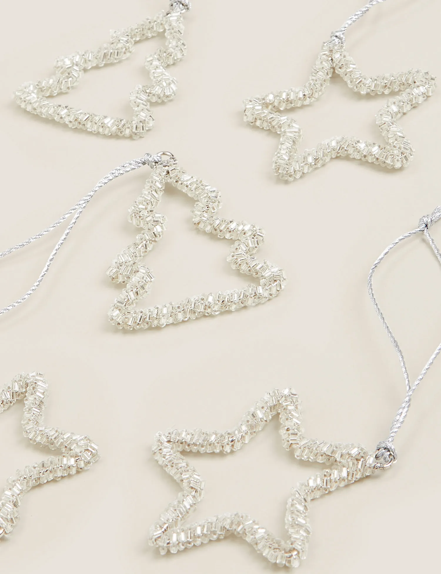 M&S 6 Pack Wire Star & Tree Outline Decorations