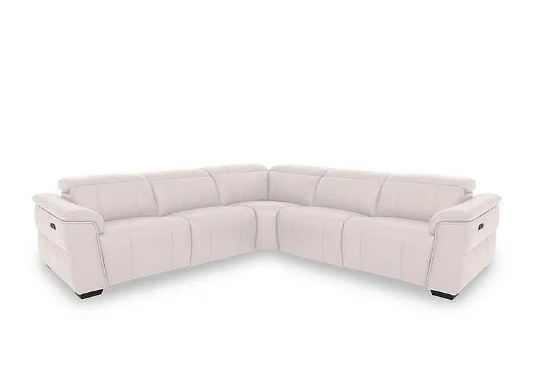 Inca NC Leather Large Power Recliner Corner Sofa with Power Headrests - Cotton