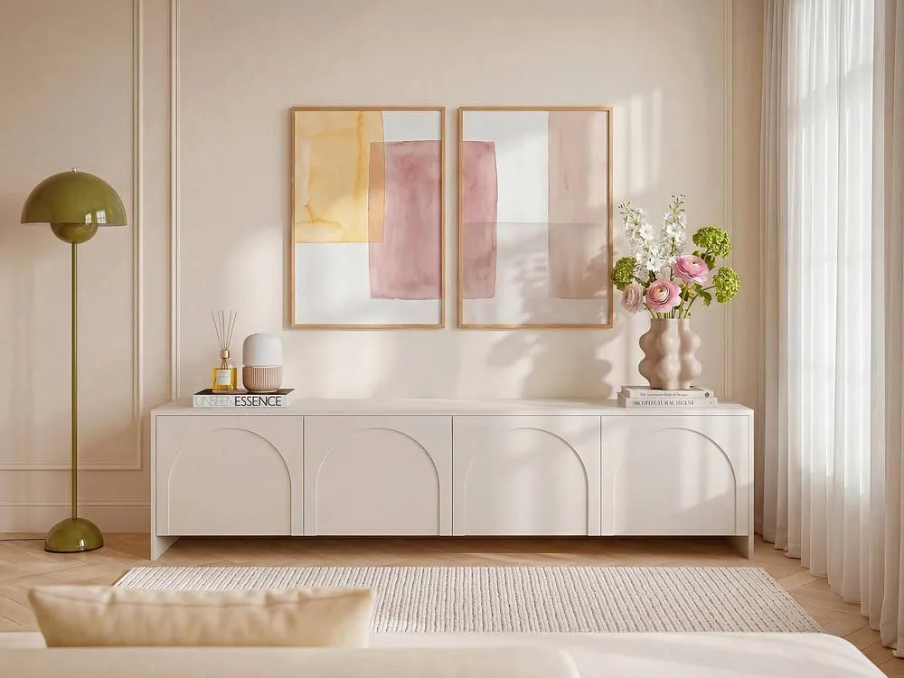 Vente-unique TV Unit With 4 Doors - Beige - NALYRA By Maison Céphy 3
