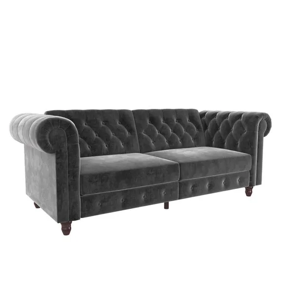 Felix Velvet Chesterfield Double Sofa Bed 3
