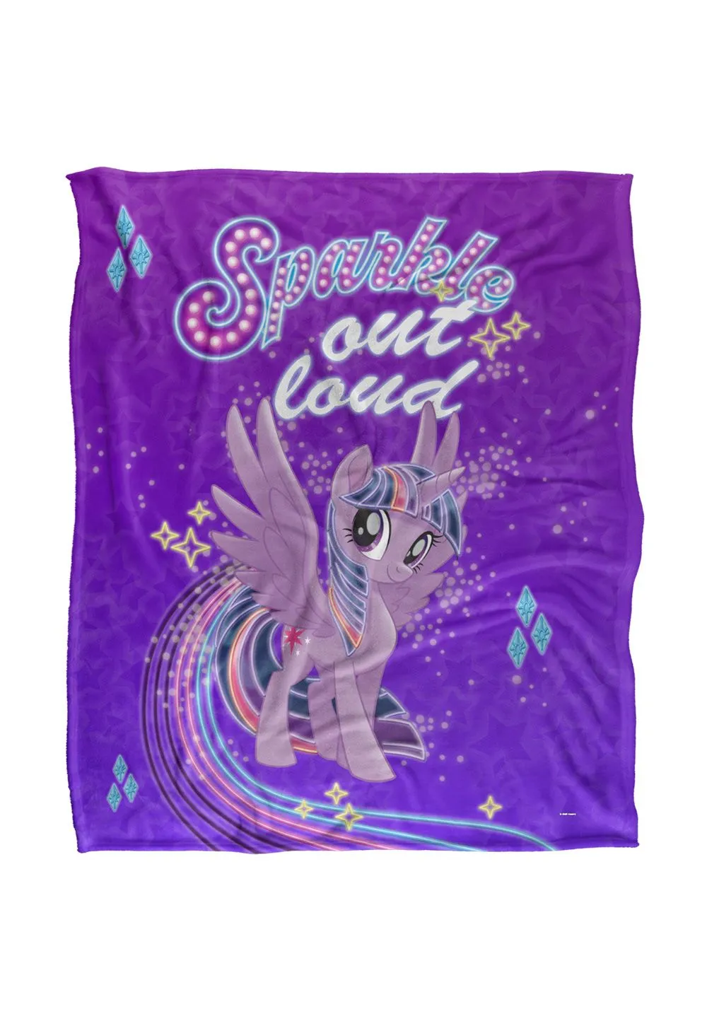 My Little Pony Sparkle Silky Touch Super Soft Throw Blanket 152 X 127 cm in White