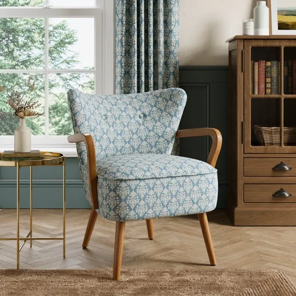 Eliza Thornleigh Block Print Wooden Occasional Chair