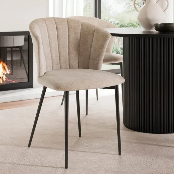 Kendall Dining Chair with Black Legs, Chenille