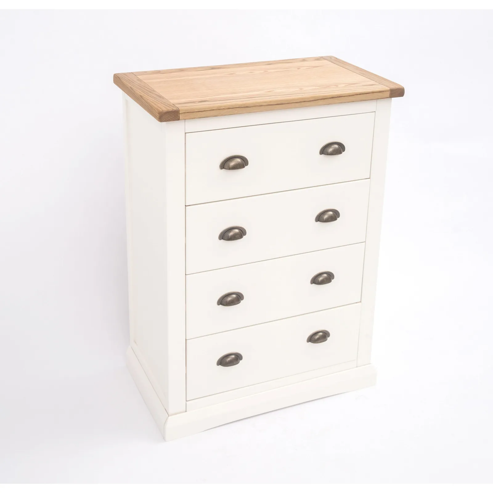 Cabinet Bits Cosenza 4 Drawer Chest of Drawers Brass Cup Handle in Off-White 3