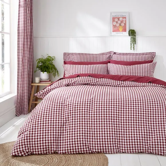 Portloe Woven Gingham 100% Cotton Duvet Cover & Pillowcase Set 1