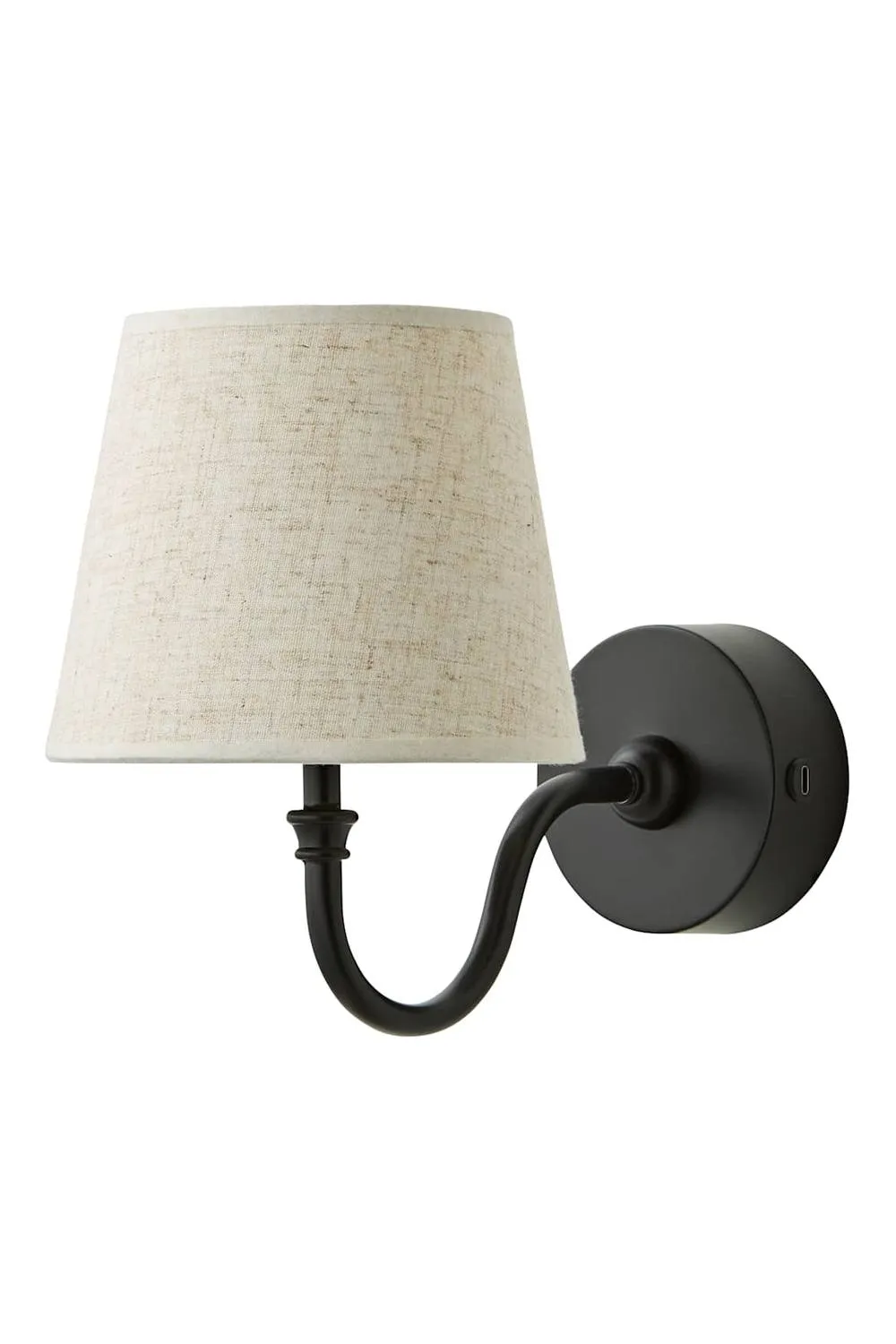 ValueLights Lowe Linen Taper Shade Metal Portable Rechargeable Wall Light in Black 6