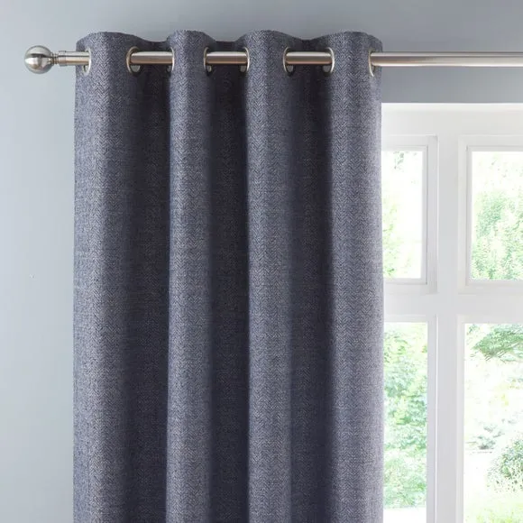 Churchgate Swithland Herringbone Eyelet Curtains (Blackout Available) 1