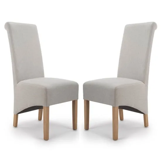 Krista Cappuccino Herringbone Plain Dining Chair In A Pair