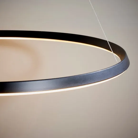Return - Vogue Wheeler Integrated LED Hoop Ceiling Light, Black 5