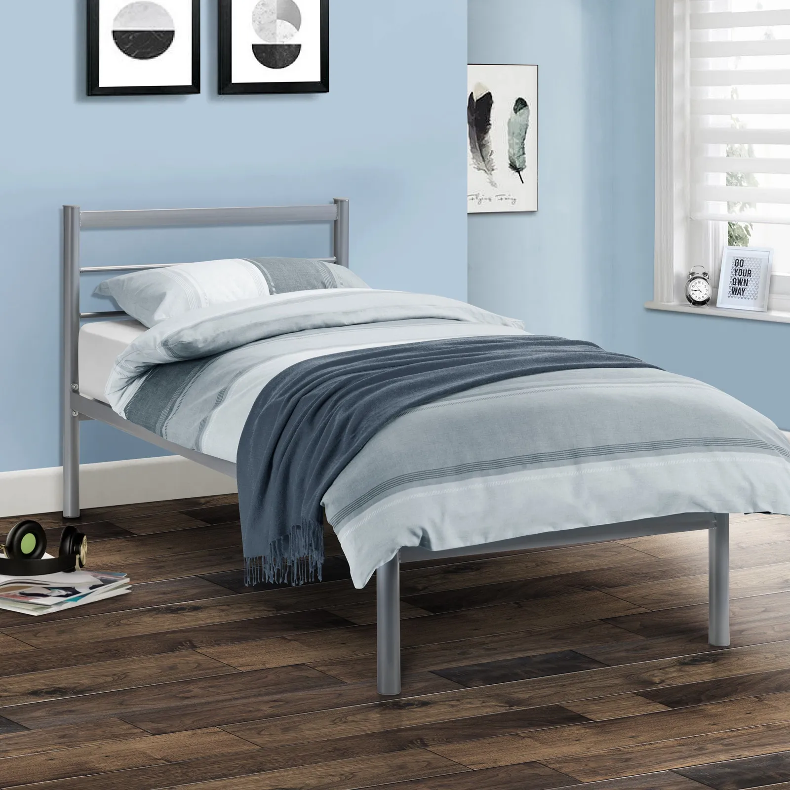 Alpen Silver Bedstead Silver
