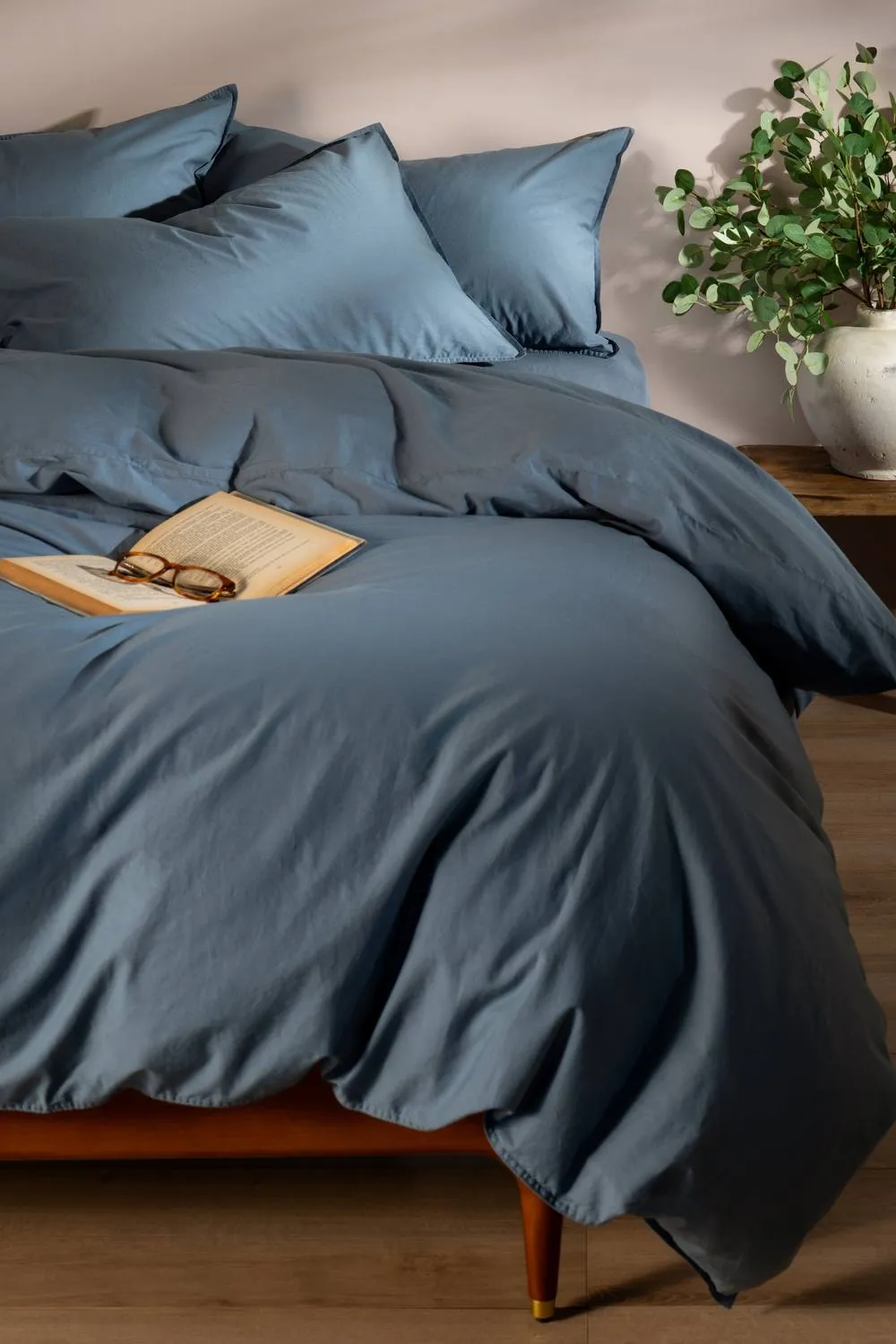 Soak&Sleep Storm Blue Stonewashed Cotton Bed Set