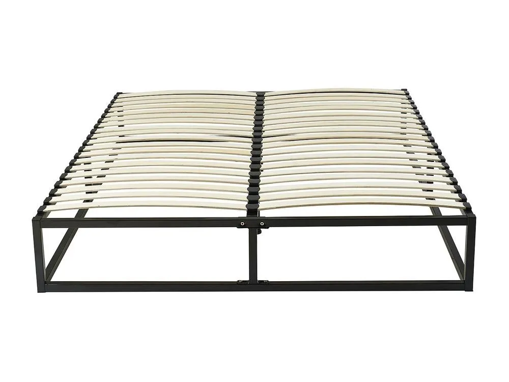 Vente-unique Metal Slatted Bed Frame - 140 X 190 Cm - 2 X 19 Slats - Black - RAMMUS 2