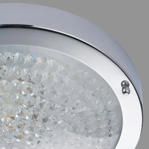 Aegean Crystal 1 Light Bathroom Flush Ceiling Light 4