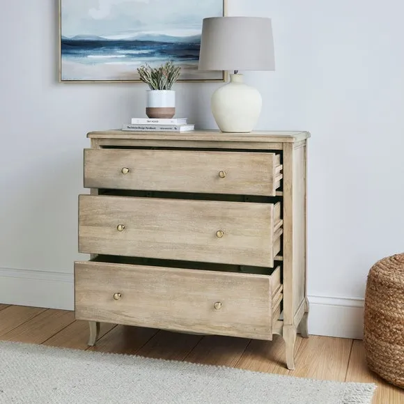 Giselle 3 Drawer Chest, Mango Wood 2