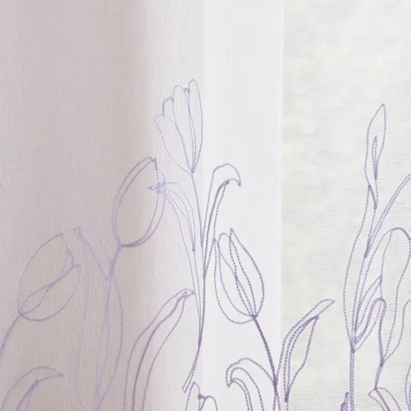 Embroidered Tulip Slot Top Single Voile Panel 3