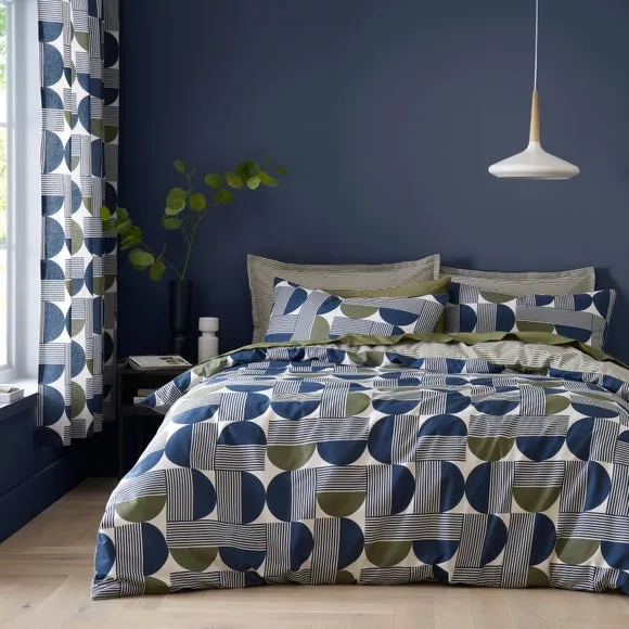 Bromley Modern Geo 100% Cotton Duvet Cover & Pillowcase Set 1