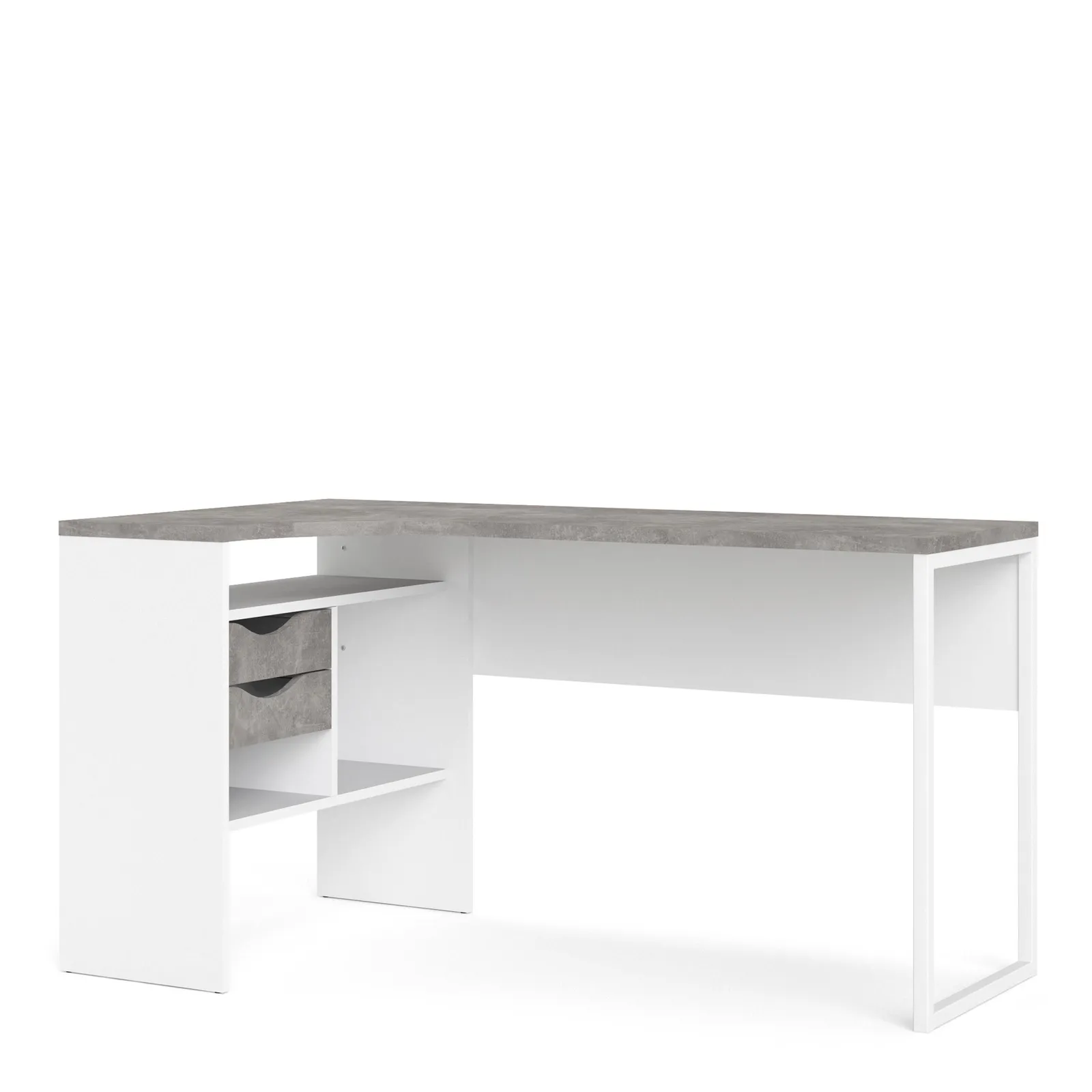 Furniture To Go Function Plus Corner Desk 2 Drawers in White