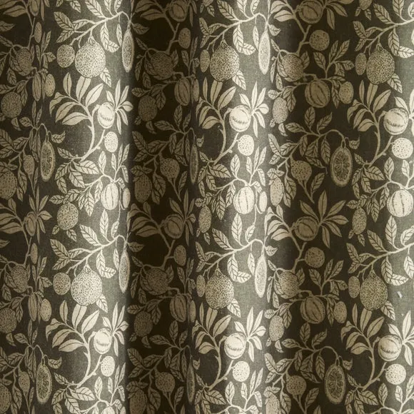 Vintage Pod Linen Print Pencil Pleat Curtains 3