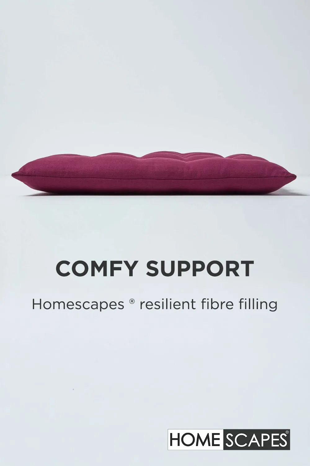 Homescapes 4 Pack Seat Pads Luxury 100% Cotton Indoor Outdoor Garden Cushion, 40cm in Plum 4
