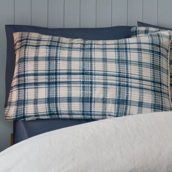Catherine Lansfield Cosy Ribbed Check Duvet Cover & Pillowcase Set 3